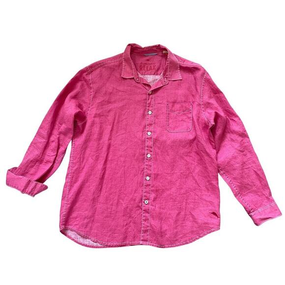 Tommy Bahama XXL Men’s Linen Shirt | Hot Pink, Relax Fit, 100% Linen NWOT $159 - Picture 1 of 8